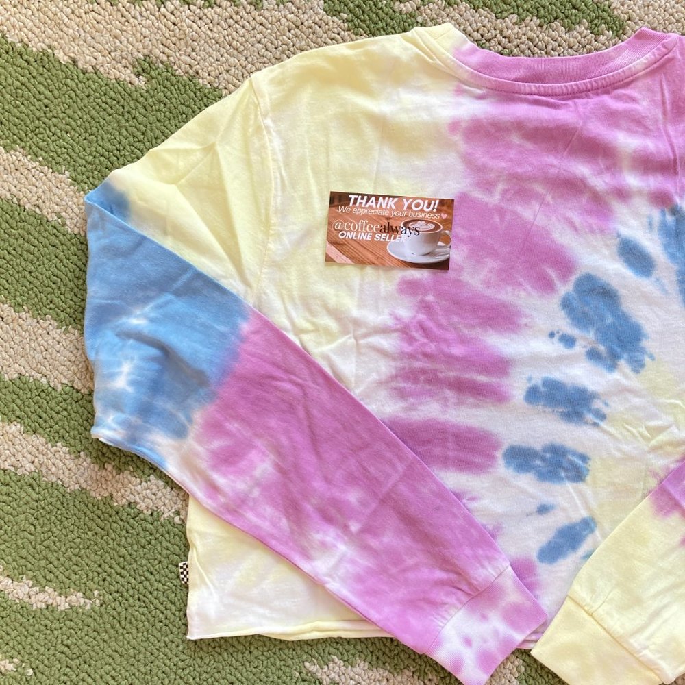 Vans Off The Wall Tie-Dye Crop Long Sleeve T-Shirt Women's NWT - Picture 6 of 11